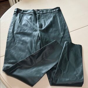 Green ZARA faux leather skinny pant